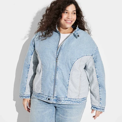 Womens Denim Bomber Jacket