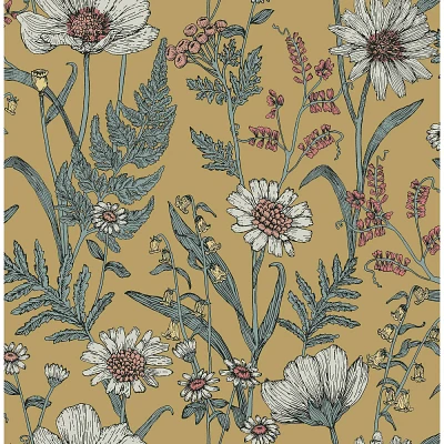 Brewster Peel and Stick 1pc Wallpaper Spring Meadow Yellow