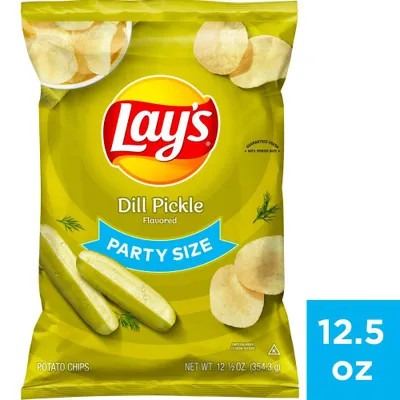 Lays Dill Pickle Party Size - 12.5oz