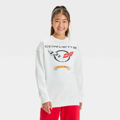 Girls Pullover Fleece Corvette Crewneck Sweatshirt