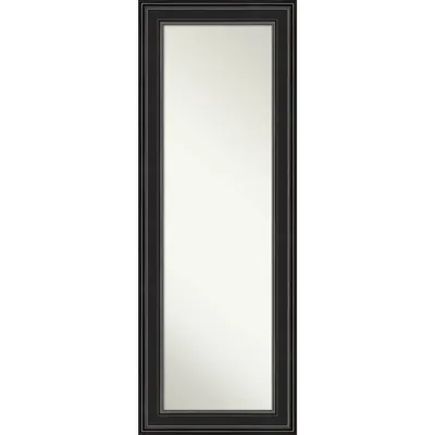 20x54 Non-Beveled Ridge Black Full Length on The Door Mirror - Amanti Art: Over-the-Door, No Assembly Required