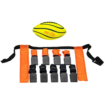 NERF 10 Player Flag Football Belts and Football Set Toy Football Sets - 11pc