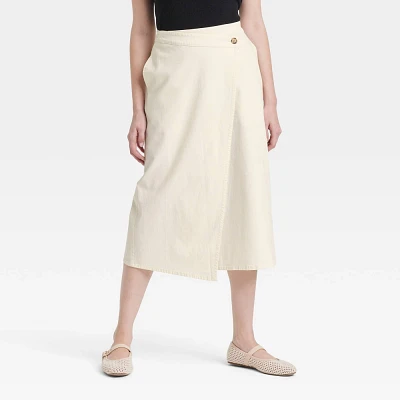 Womens Midi Wrap Skirt