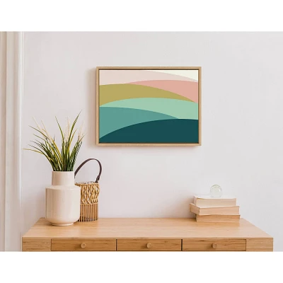 18 x 24 Sylvie Abstract Shapes Landscape Framed Canvas by Apricot and Birch Natural - Kate & Laurel All Things Decor