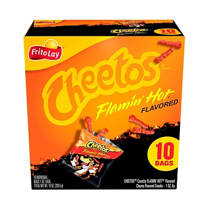 Cheetos Snack Pack Flamin Hot Cheese Flavored Snacks - 10ct/10oz