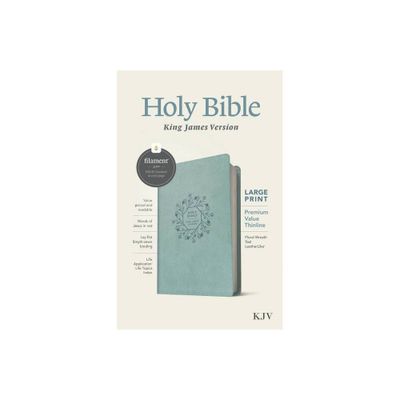 KJV Large Print Premium Value Thinline Bible, Filament Enabled (Leatherlike, Floral Wreath Teal, Red Letter) - (Leather Bound)