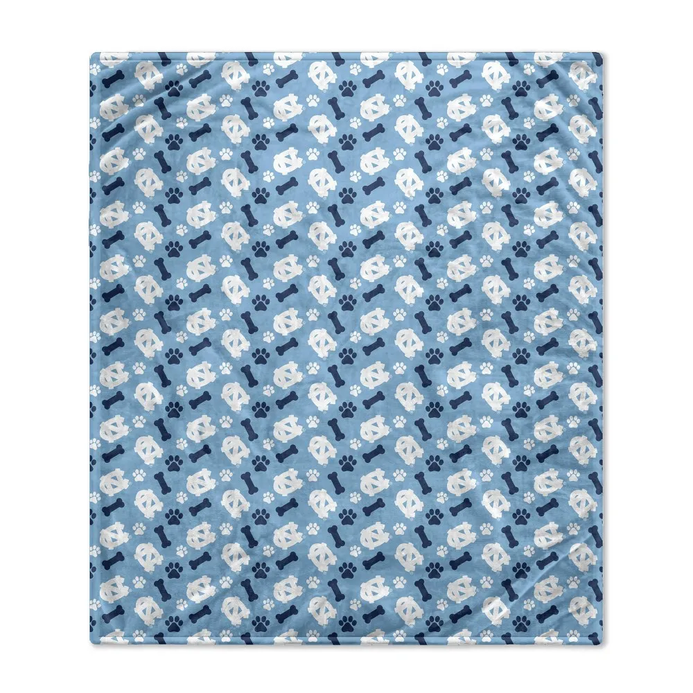 NCAA North Carolina Tarheels Bones Repeat Pet Blanket