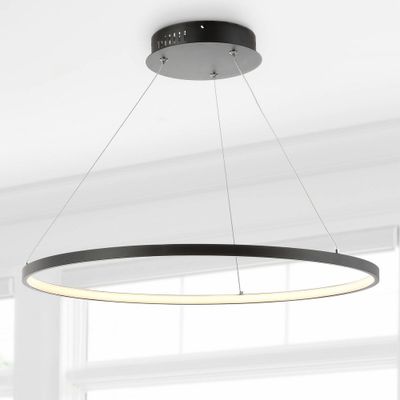 23.75 Brice Brice Modern Bohemian Iron Integrated LED Pendant Black - JONATHAN Y: ETL Listed, Adjustable Height