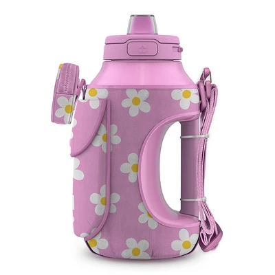 Ello 64oz Water Bottle with Bag Pink Daisy