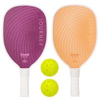 Franklin Sports 2 Player Wood Journey Pickleball Paddle and Ball Set in Mesh bag