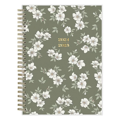 The Everygirl X Day Designer 2024-25 Weekly/Monthly Planner with Notes 8.625x5.875 Wirebound Frosted PP Floral Olive