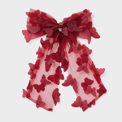 3D Butterfly Bow Hair Barrette - Wild Fable Maroon