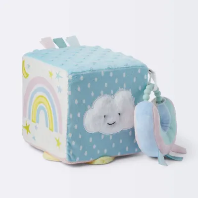 Celestial Interactive Plush Cube with Rainbow Rattle Baby Toy - 2pc - Cloud Island