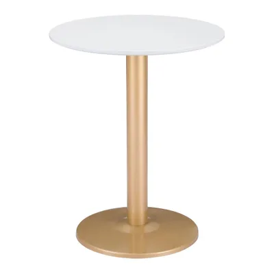 Ashbury Bistro Table  - ZM Home: 29.5 Modern Pedestal, Steel Frame, MDF Top