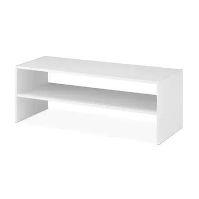 Whitmor Stackable 31 Extra Wide 2 Shelf Storage Organizer White