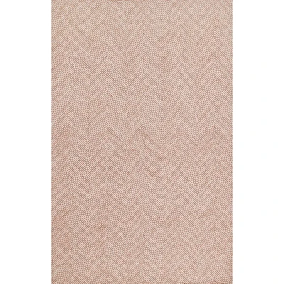 Momeni 5x8 Charles Zig Zag Handtufted Area Rug Pink: Wool, Cotton & Latex Backing, Low Pile, Indoor Use, Rectangle Shape