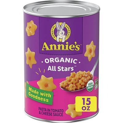 Annies Organic Original All Stars Pasta in Tomato & Cheese Sauce 15oz