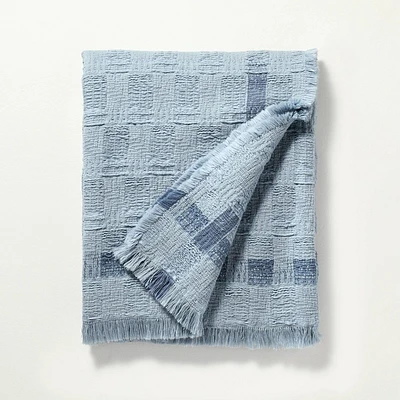 Soft Woven Throw Blanket with Textured Border