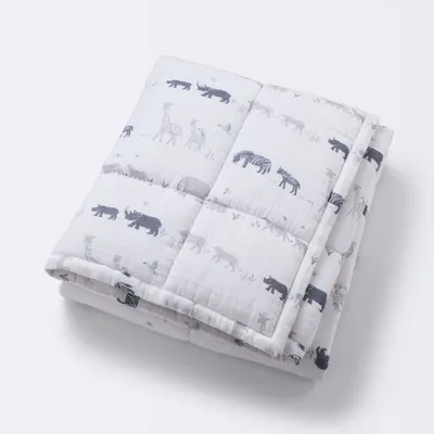 Muslin Quilt Two by Two Baby and Toddler Blanket - Animals - Cloud Island