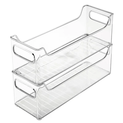 iDESIGN Plastic Fridge and Freezer Storage Organizer Bin: Clear Kitchen Storage, Refrigerator & Freezer Organization, 2-Piece Set