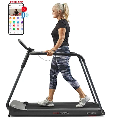 Sunny Health & Fitness Endurance Cardio Wide Treadmill with Handrails and Bluetooth