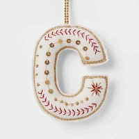 Embroidered Fabric Monogram Letter  hristmas Tree Ornament - Wondershop