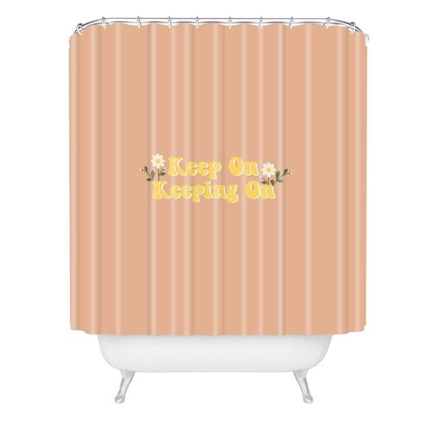 Camille Allen Keep On Keeping On Shower Curtain Pink - Deny Designs