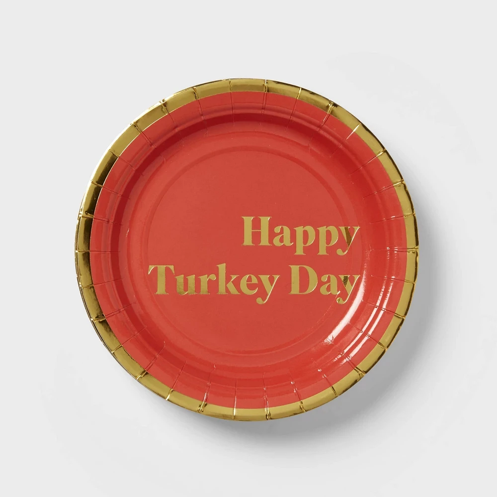 Thanksgiving 20ct Happy Turkey Day Snack Plates - Spritz