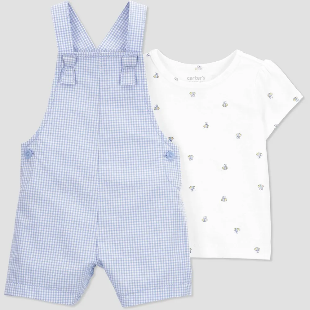 Carters Just One You Baby Girls Gingham Overalls