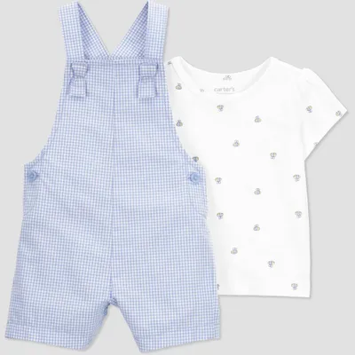 Carters Just One You Baby Girls Gingham Overalls