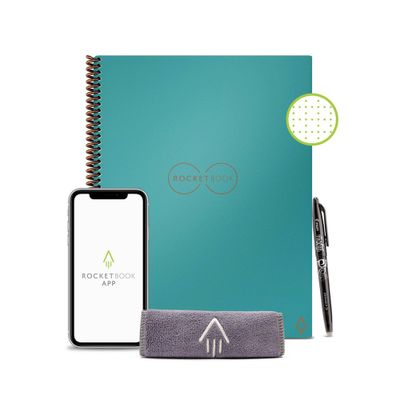 Core Smart Spiral Reusable Notebook Dot-Grid 32 Pages 8.5x11 Letter Size Eco-friendly  - Rocketbook