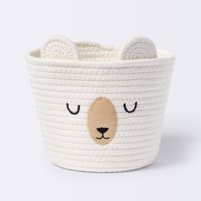 Small Tapered Round Coiled Rope Round Basket Sleepy Bear - Cloud Island