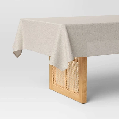 Linen Blend Tablecloth Cream