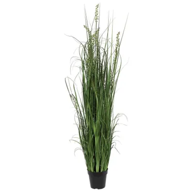 Vickerman Artificial Sheeps Grass in Pot 60: Indoor Faux PVC Grass Decor, Sheltered Outdoor Compatible