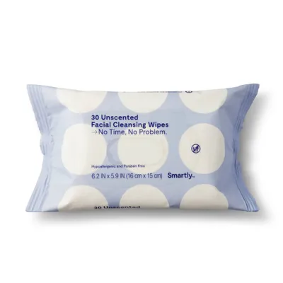 Unscented Facial Cleansing Wipes - 30ct - Smartly