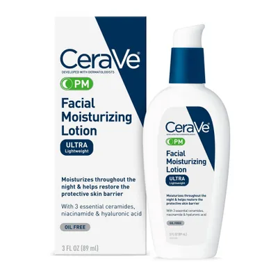 CeraVe PM Moisturizing Lotion, Night Cream for All Skin Types