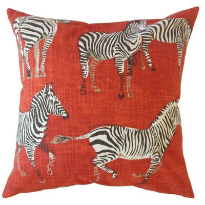 18x18 Africana Flame Square Throw Pillow Red - The Pillow Collection