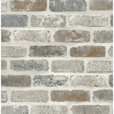 NextWall Faux Washed Brick Peel and Stick Wallpaper