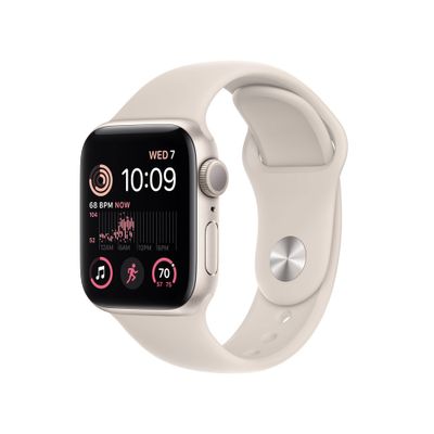 Apple Watch SE 2 GPS 40mm Starlight Aluminum Case with Starlight Sport Band (2022) - M/L