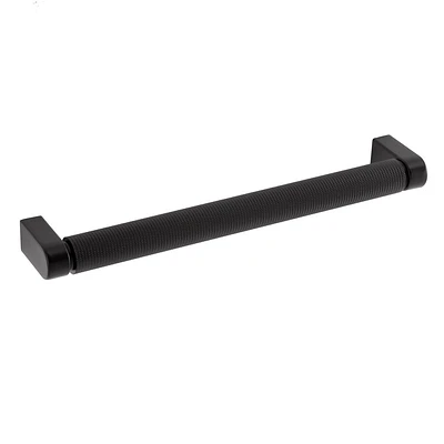 Sumner Street Home Hardware 10pk Kent Knurled 7 Matte Black Pulls: Zinc Cabinet Knobs & Pulls, Powder-Coated Finish