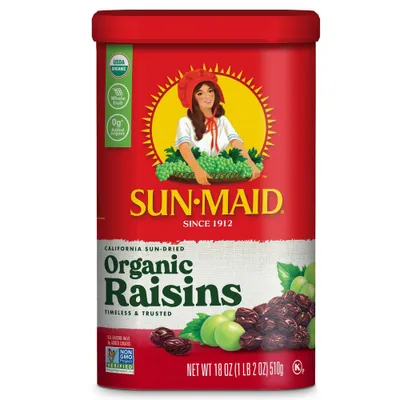 Sun-Maid Organic Raisin Canister - 18oz