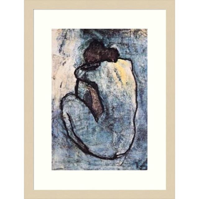 15 x 19 The Blue Nude 1902 by Pablo Picasso Framed Wall Art Print Cream - Amanti Art: Modern Lithograph, Hardwood Frame