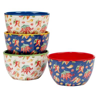 Set of 4 Sweet and Spicy Ice Cream Bowls - Certified International