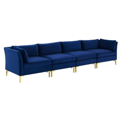 4pc Ardent Performance Velvet Sofa Set - Modway: Legs