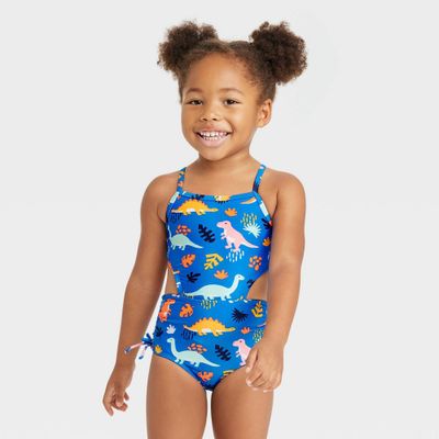 Cat u0026 Jack Toddler Girls Solid One Piece Swimsuit | Connecticut Post Mall