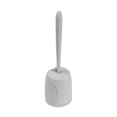 Toilet Brush & Holder with Self Closing Lid With Soft Bristles White - Bath Bliss: Durable Plastic, Bathroom Cleaning Accessory