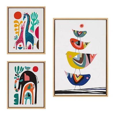 Kate & Laurel All Things Decor: Sylvie Animal Canvas Art Set by Rachel Lee, Mid-Century Wall Decor