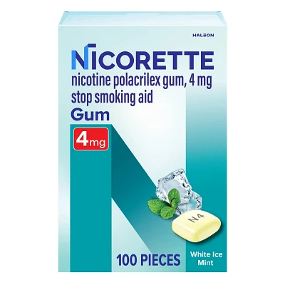 Nicorette 4mg Stop Smoking Aid NicotineGum - White Ice Mint