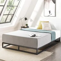 6 Modernista Low Profile Metal Platform Bed Frame Black