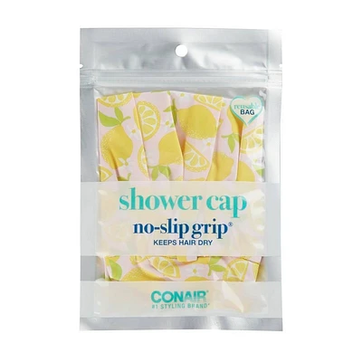 Conair No-Slip Grip(R) Standard Size Shower Cap - Lemon Pattern